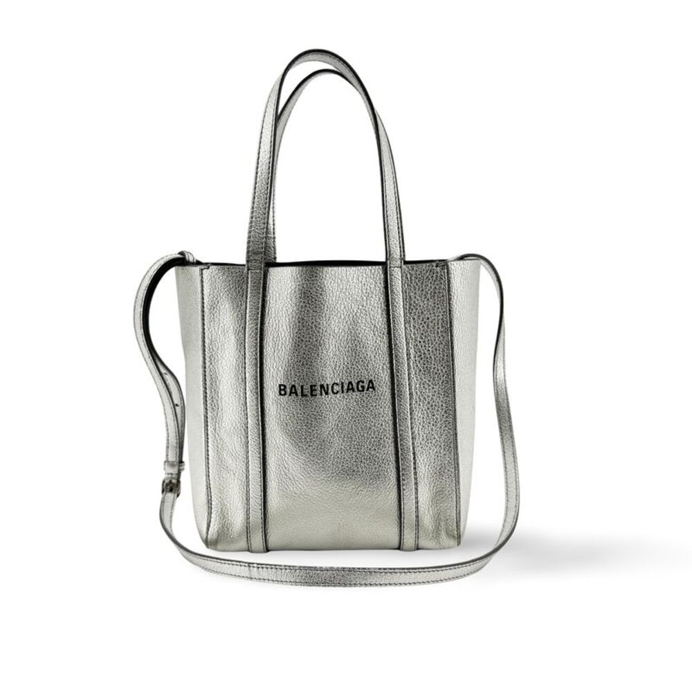 Balenciaga Everyday Patent Silver Leather Tote Bag Bag